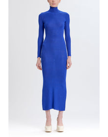 Turtleneck Open Back Sweater Dress | Cobalt