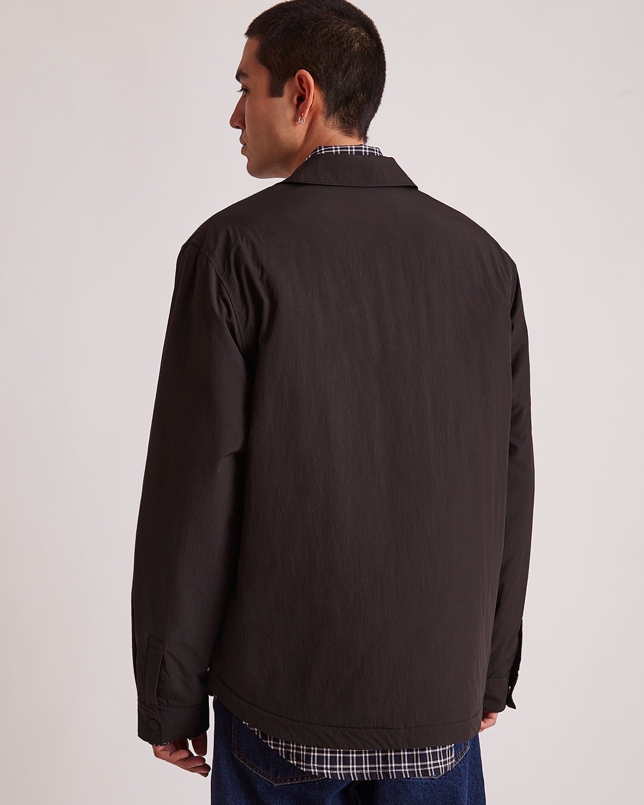 Black | Rhodes Nylon Padded Overshirt