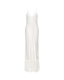 Urchin Fringed Slip Dress | Ivory