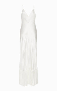 Urchin Fringed Slip Dress | Ivory
