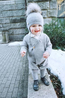 Unisex | Cashmere Aviator Pom Hat Grey | Gray