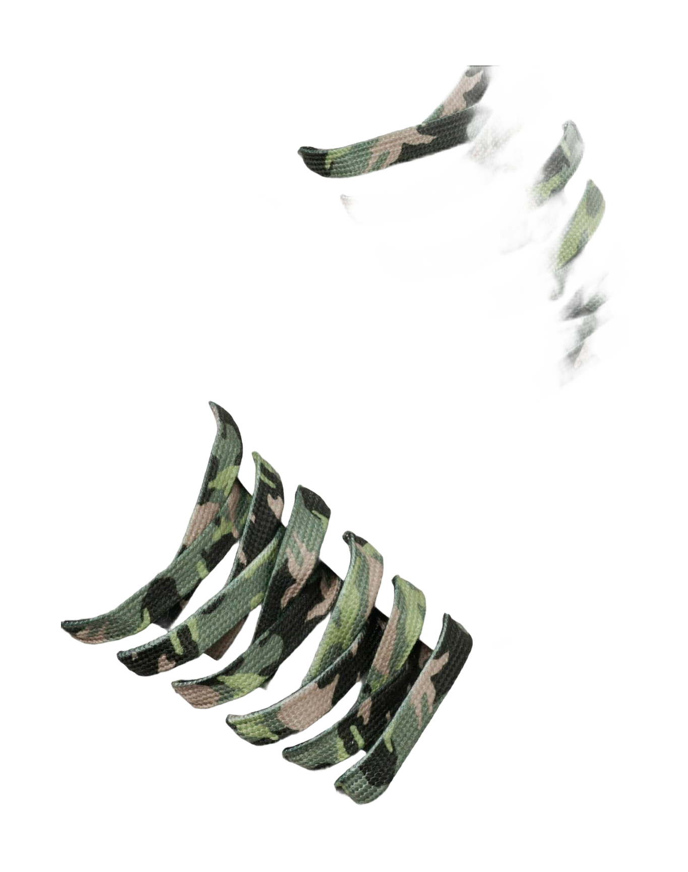 Unisex | Green Camouflage Laces with White Logo