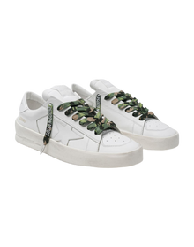 Unisex | Green Camouflage Laces with White Logo