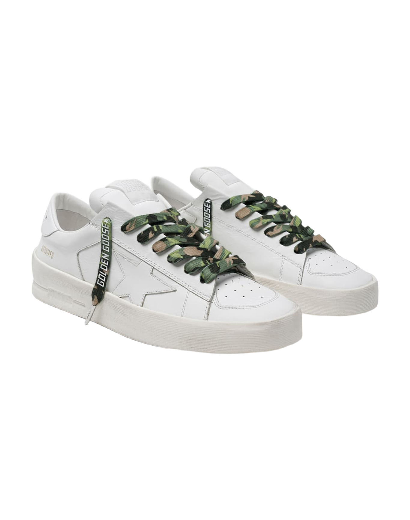 Unisex | Green Camouflage Laces with White Logo