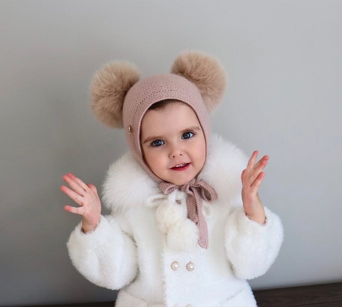 Unisex | Honeycomb Dusty Cashmere Bonnet | Pink