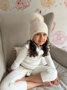 Unisex | London Cashmere Aviator Hat | Beige