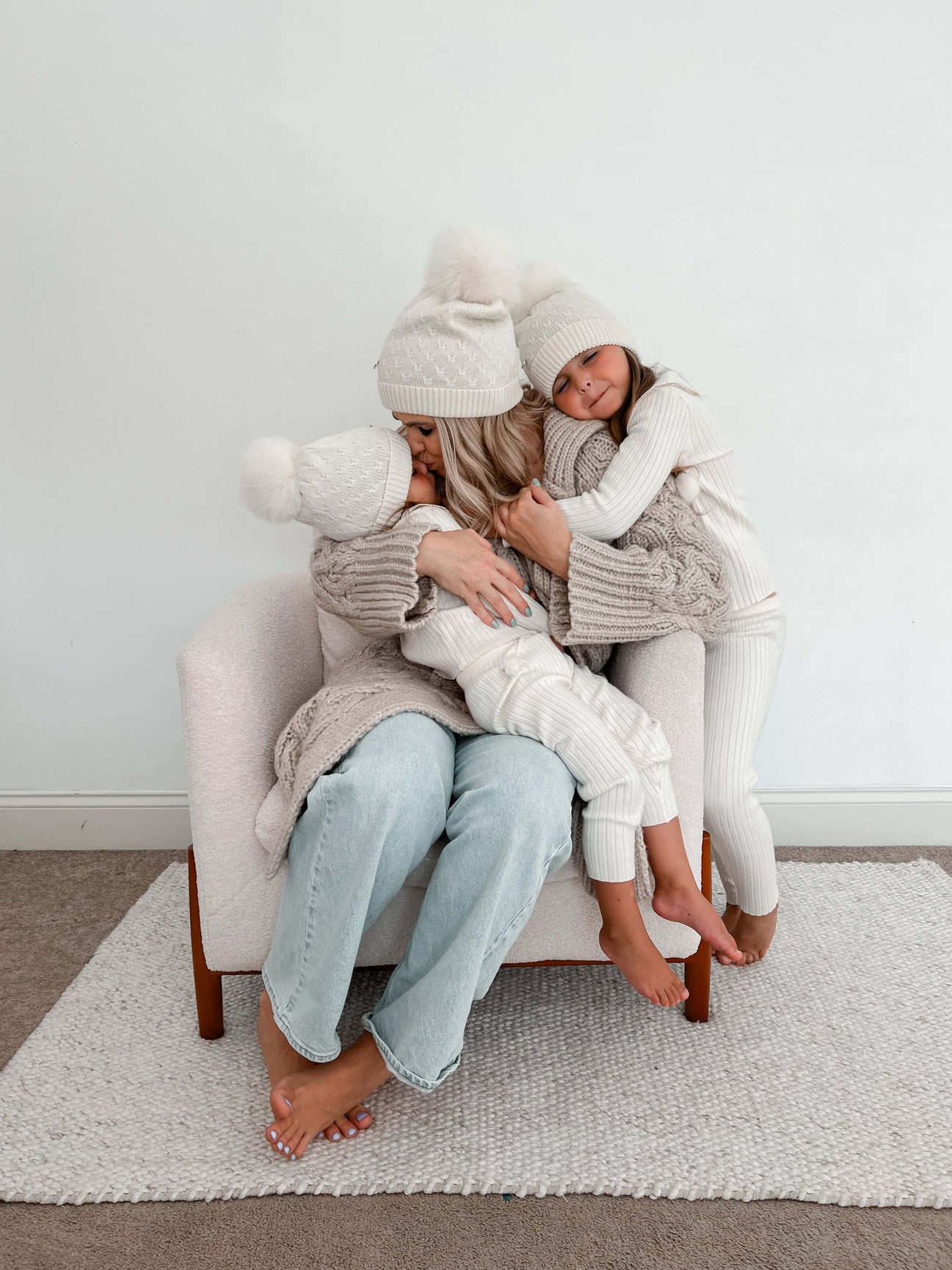 Unisex | Parker Merino Wool Foldover Beanie Hat | Ivory