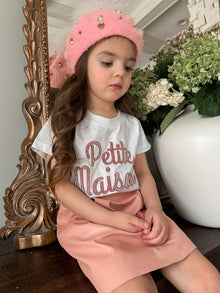 Unisex | Petite Maison Logo Pima Cotton T-Shirt | White x Pink