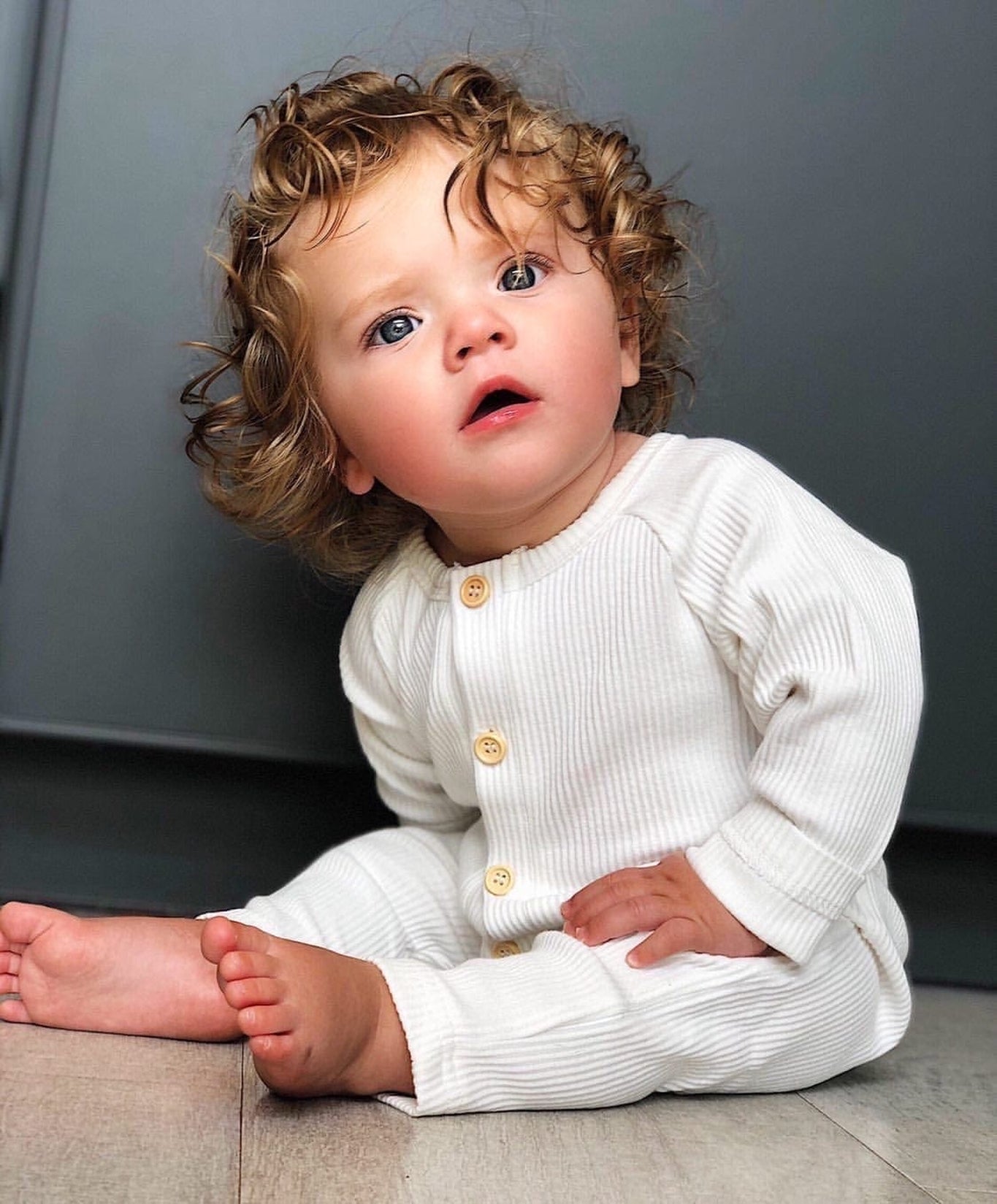 Unisex | Ribbed Cotton Playsuit | White