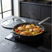 Saute Pan with Lid, 4-Qt | Black/Silver