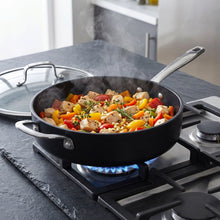 Saute Pan with Lid, 4-Qt | Black/Silver