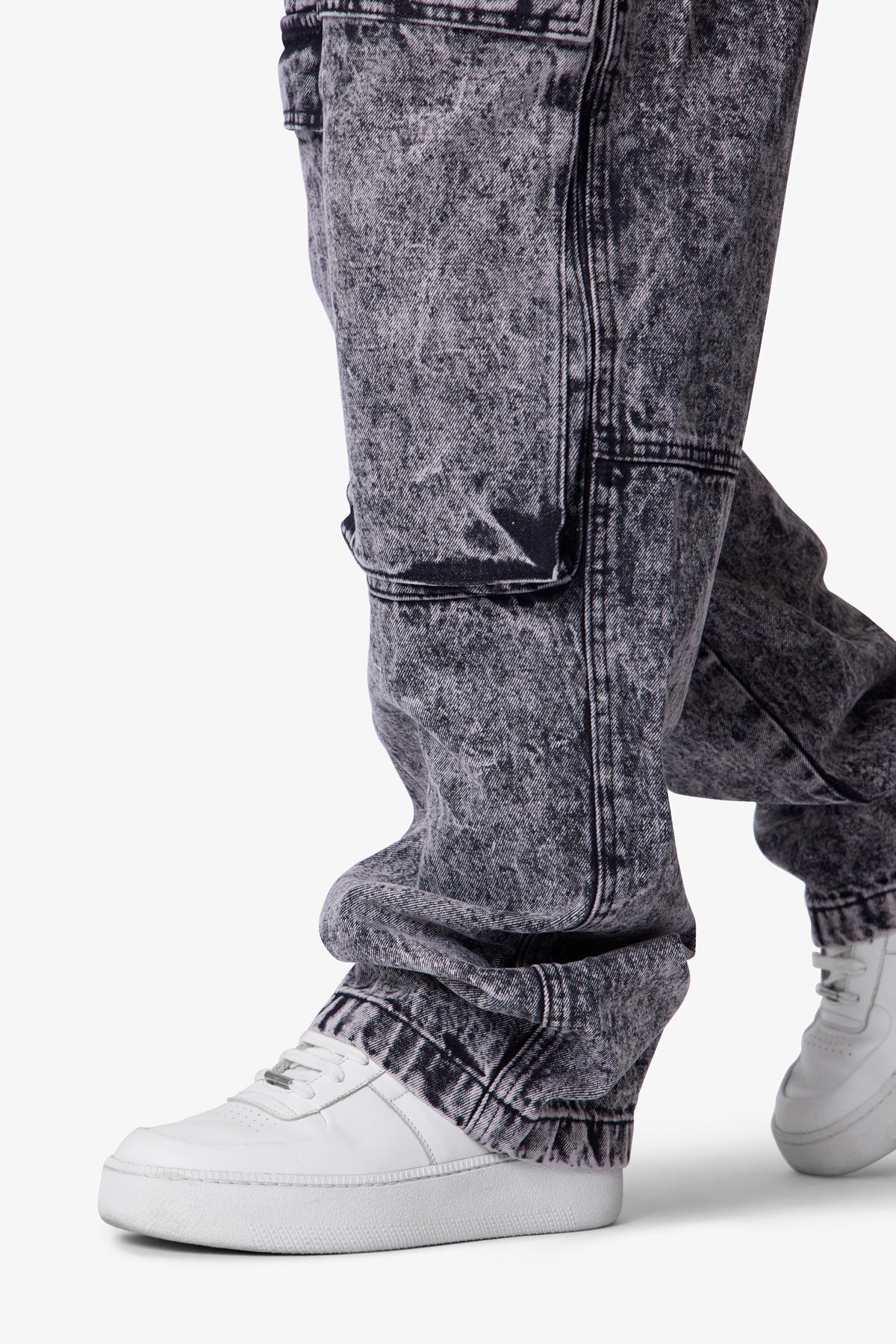 V741 Front Washed Cargo Denim | Grey