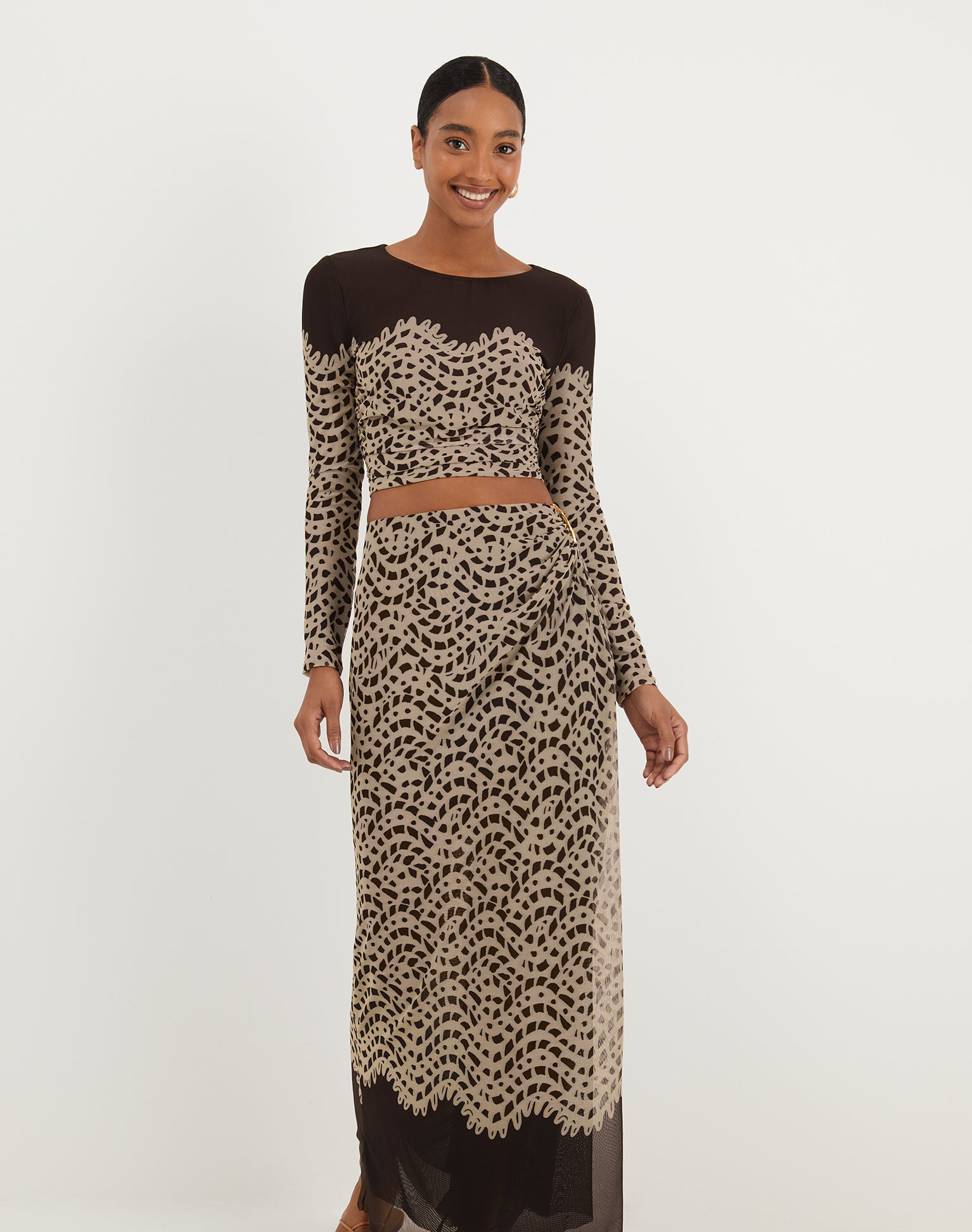 Amira Detail Long Skirt - Poeme XS