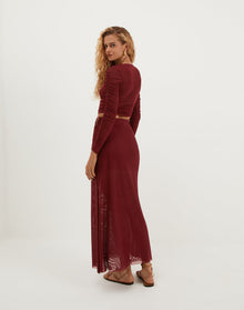 Amira Detail Long Skirt - Ponche XS