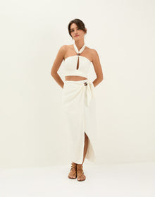 Luna Halter Top - Off White XS