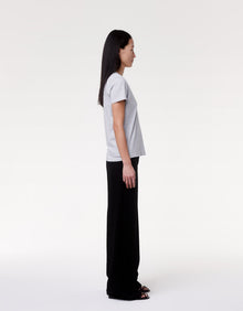 Another Tomorrow V-Neck Tee in Heather Grey – Cotton Women's Top