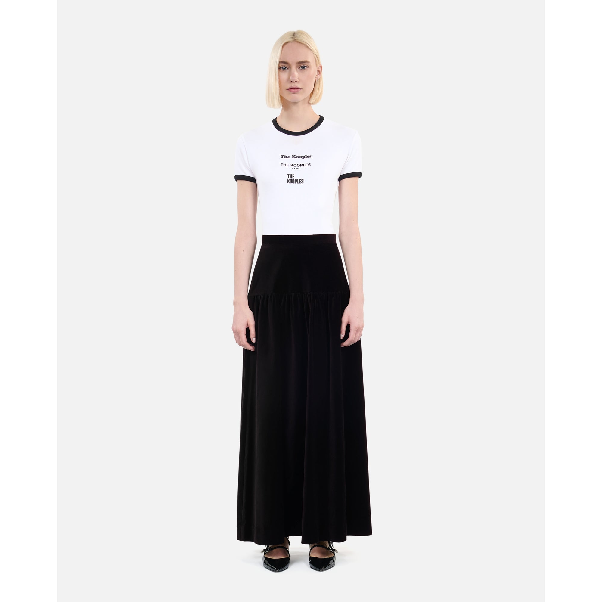 Velvet Long Skirt | Women | Black