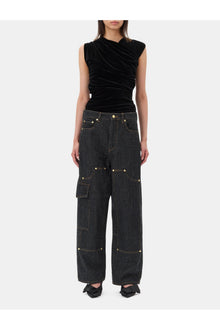 Velvet Ruched Top | Black