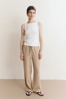 Delphine Linen Pant | Toffee