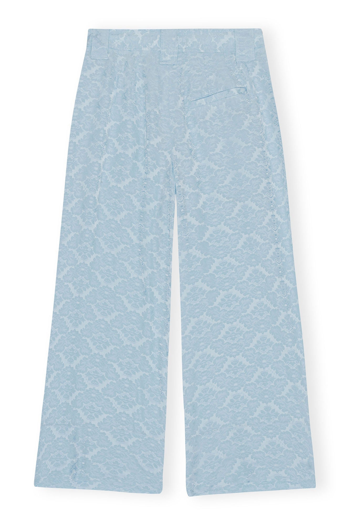 Viscose Jacquard Cropped Trousers | Corydalis Blue