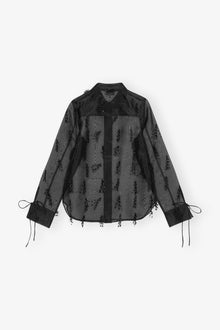 Fringed Organza Shirt | Black