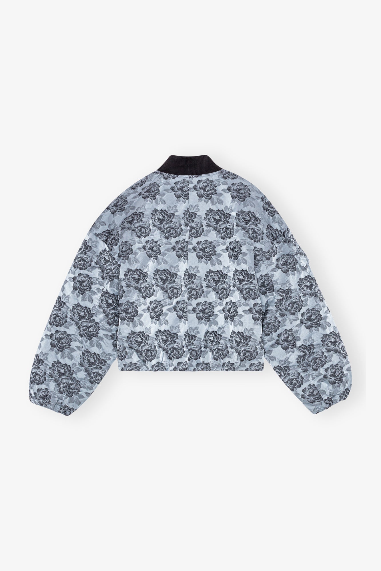 Botanical Jacquard Bomber Jacket | Illusion Blue