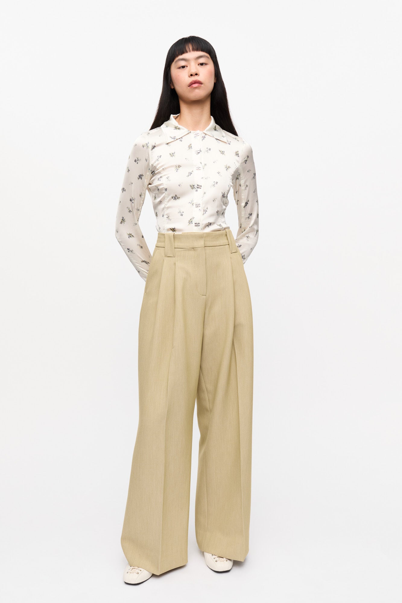 Twill Suiting Mid Waist Trousers | Boa