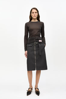Heavy Twill Midi Skirt | Phantom