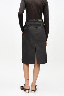 Heavy Twill Midi Skirt | Phantom