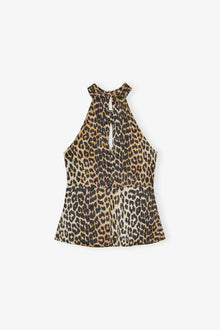 Printed Satin Top | Leopard