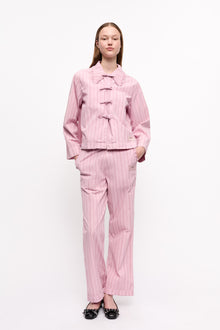 Stripe Cotton Pyjama Shirt | Lilac Sachet