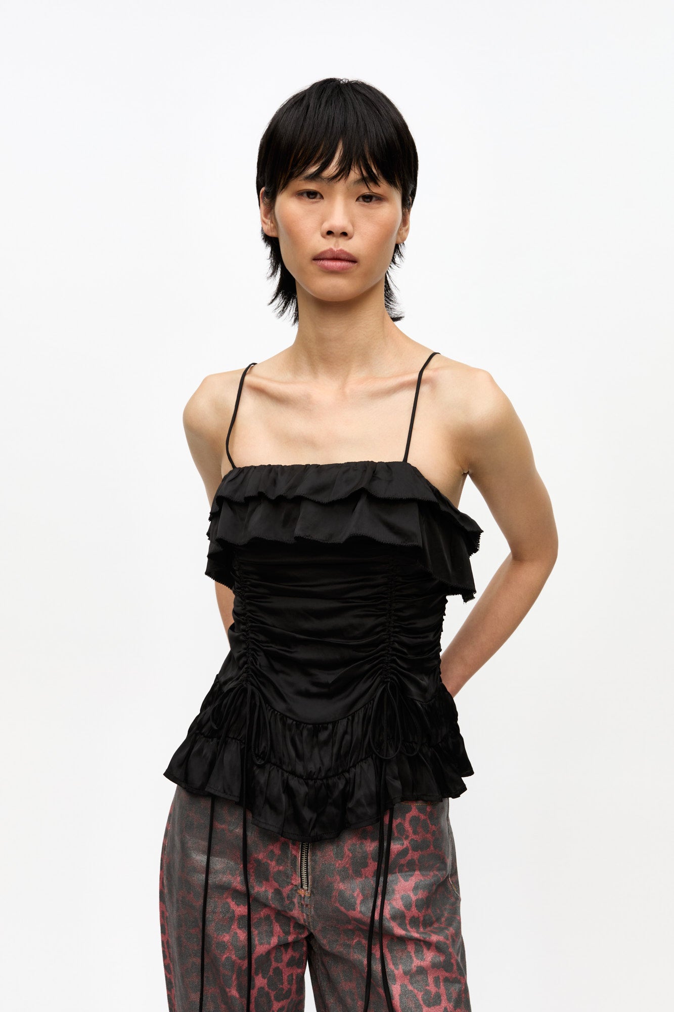 Satin Slip Top | Black