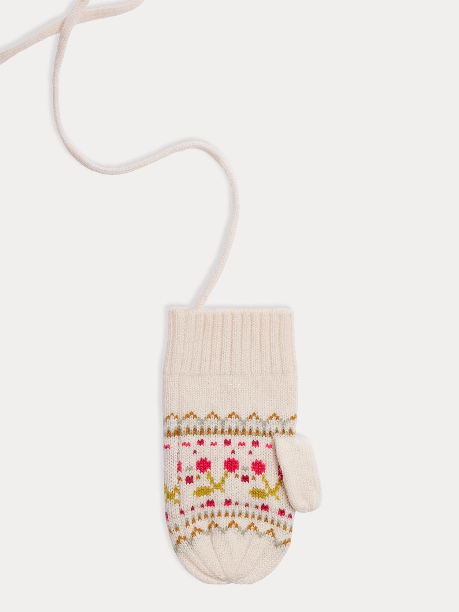 Girl | Dhuri White Wool Mittens | Ecru
