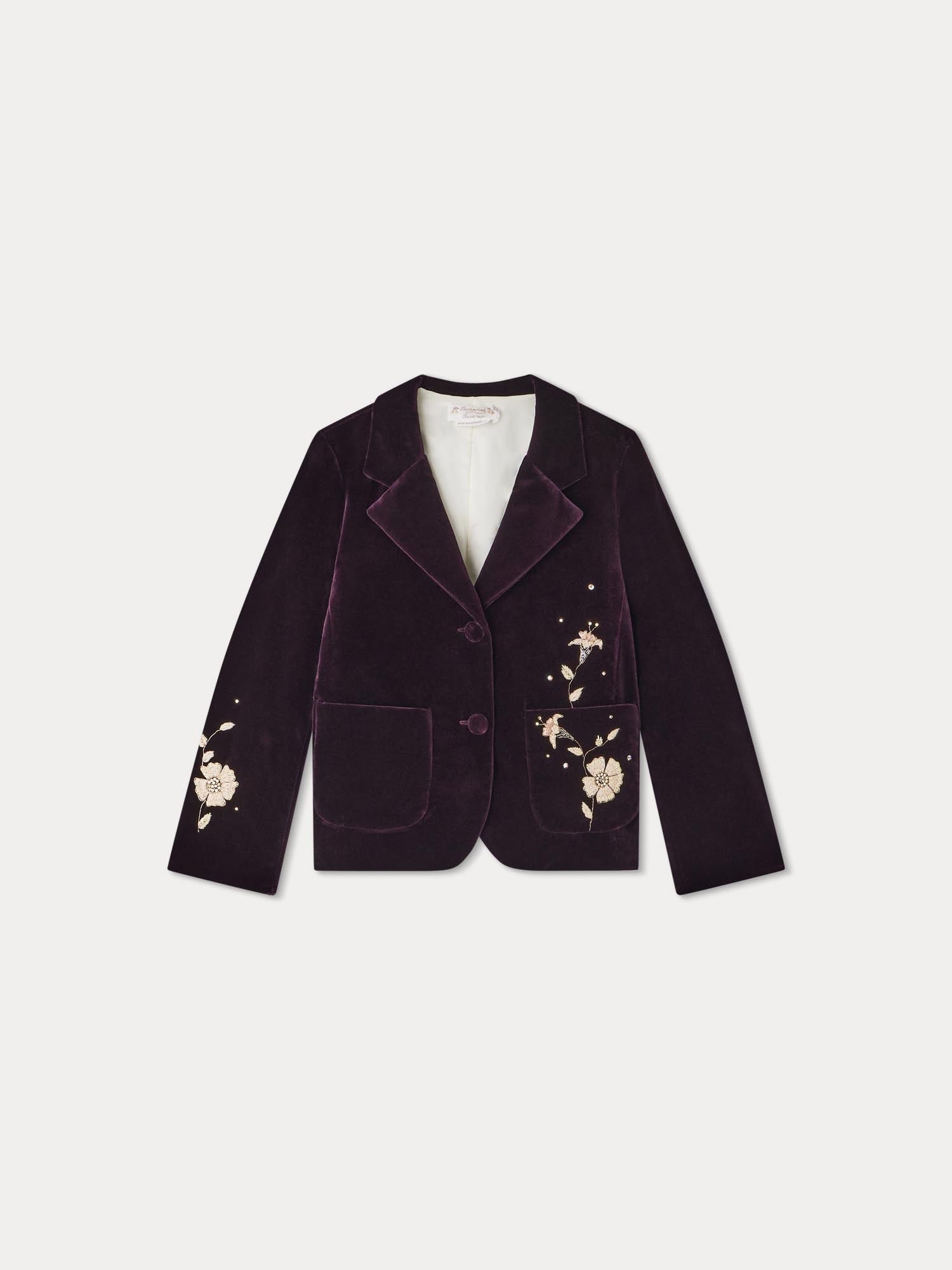 Girl | Gyllian Smooth Velvet Jacket | Eggplant