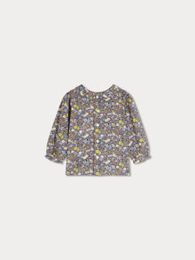 Girl | Julietti Smocked Blouse In Liberty Fabric | Slate Grey