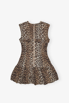 Printed Cotton Mini Dress | Leopard