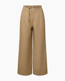 Womens | Air Linen Paperbag Trouser | Jute