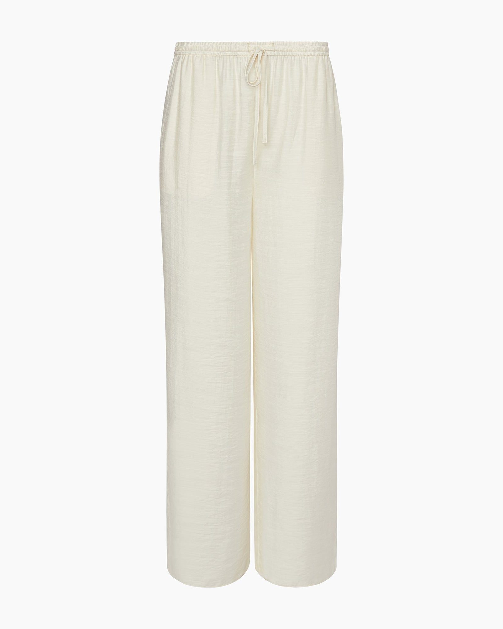 Womens | Crinkle Wide Leg Drawstring Pant | Egret