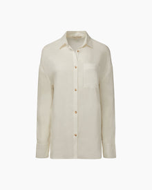 Womens | Air Linen Boyfriend Shirt | White