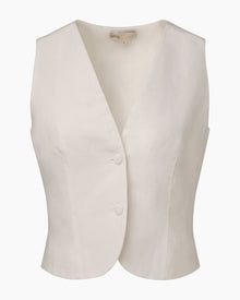 Womens | Air Linen Relaxed Vest | White