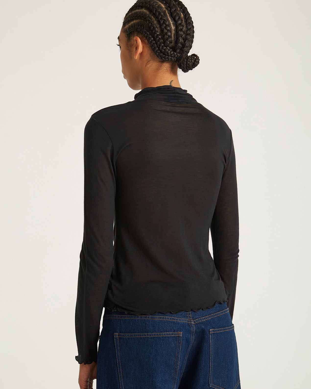 Black | Sofia Lightweight Turtleneck Top