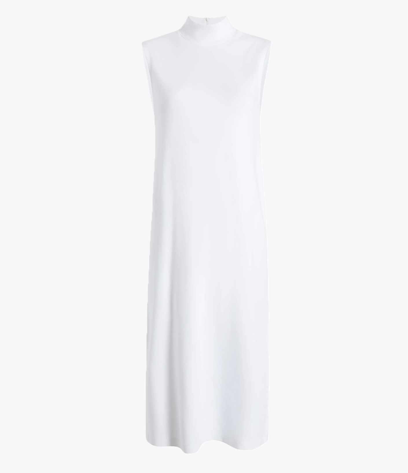 Another Tomorrow Luxe Seamed Dress in White – Cotton Women's Dress