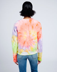 Classic Raglan Crewneck | Neon Spiral Dye