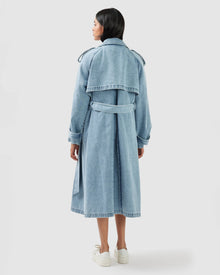 Wild Skies Denim Trench | Women | Stonewash