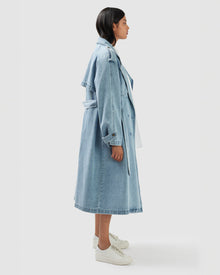 Wild Skies Denim Trench | Women | Stonewash