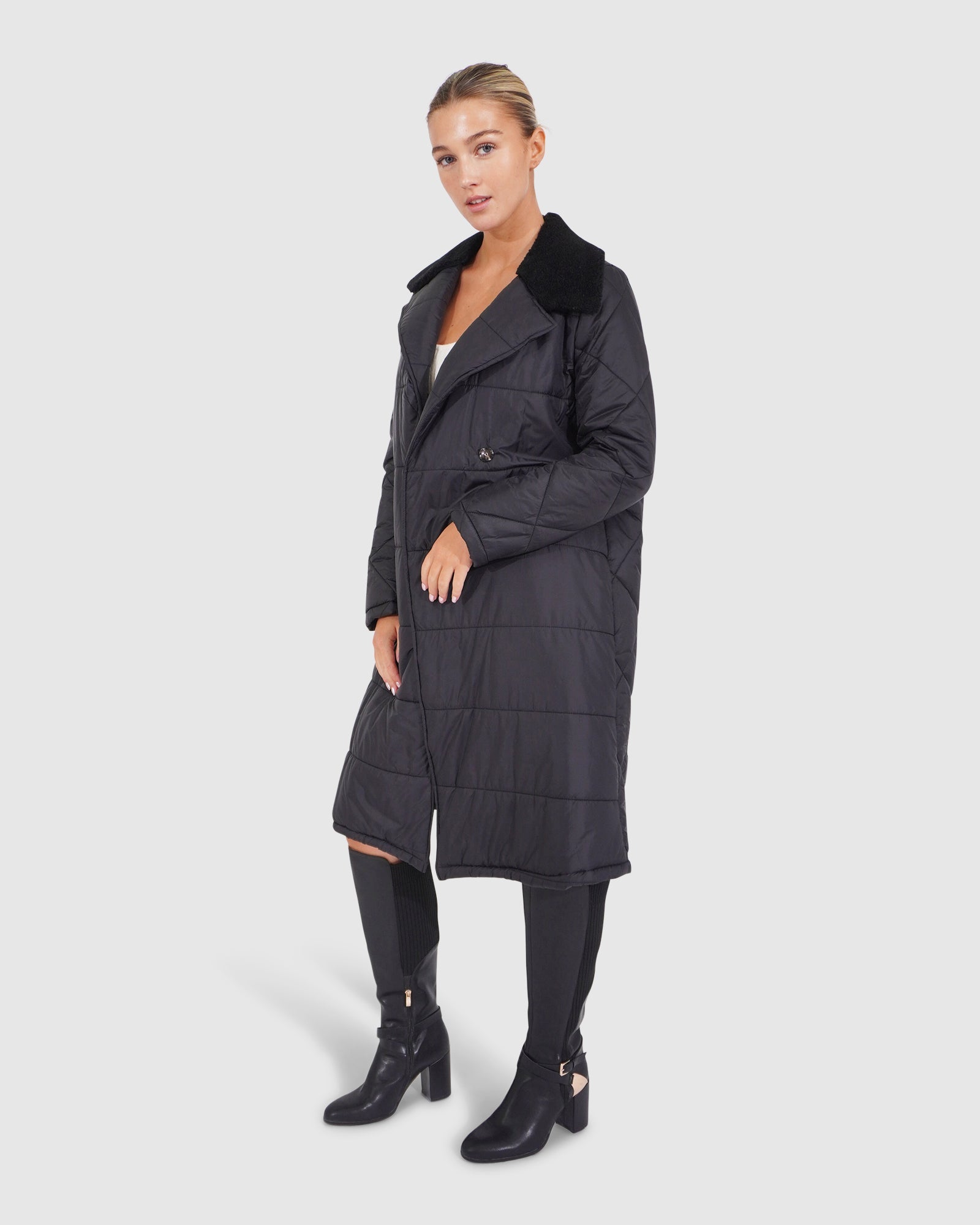 Walk Me Home Convertible Coat | Women | Black