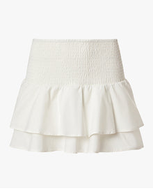 Smocked Ruffle Mini Skirt | Ivory