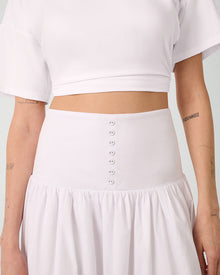 Drop Waist Maxi Skirt | Classic White