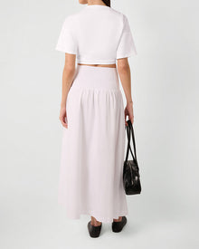 Drop Waist Maxi Skirt | Classic White