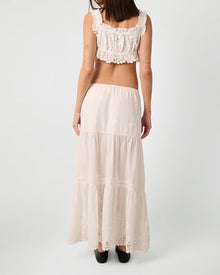 Midi Pull On Skirt | Ivory